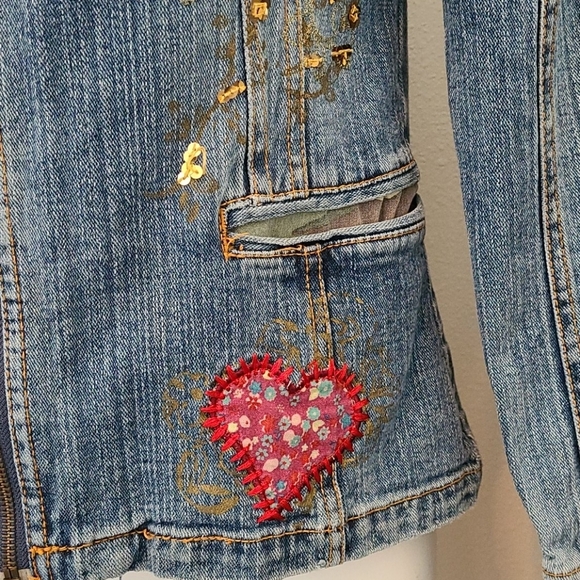 Unfabulous Denim Patchwork Embroidered Jacket - Picture 8 of 9